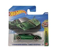 Hot Wheels 17 Pagani Huayra Roadster - JJH99 - Exoticars 7/10 - Carte courte - Vert - Modèle sous licence officielle - Supercar convertible - Mattel 2026 (101/250) - 1:64