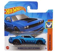 Hot Wheels 18 Dodge Challenger SRT Demon - Muscle Mania 6/10 - HKJ54 - Carte courte - Mopar - Bleu métallisé - Mattel 2023