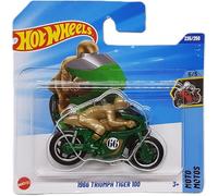 Hot Wheels - 1966 Triumph Tiger 100 - HW Moto 5/5 - JBC32 - Carte courte - TH Treasure Hunt - Moto - Mattel 2025 - Modèle Triumph sous licence officielle de la série Moto 2025 (235/250) - 1:64