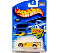 Hot Wheels 2001 - Mattel Lotus Project M250 (Jaune) Collector #231 - 5 Roues à Rayons - Fenêtres teintées - Carte Race & Win - Nouveauté - Rare - Collectionnable