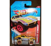 HOT WHEELS 2011 THRILL RACERS DESERT 2/6 VOITURE MONSTER TRUCK JAUNE CORVETTE STINGRAY 182/244