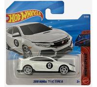 Hot Wheels - 2018 Honda Civic Type R - Night Speed 3/10 - JJH88 - Carte courte - Blanc - Modèle sous licence - Mattel 2026-1:64