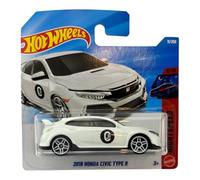 Hot Wheels - 2018 Honda Civic Type R - Night Speed 3/10 - JJH88 - Carte courte - Blanc - Modèle sous licence - Mattel 2026-1:64