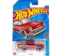Hot Wheels '57 Chevy Bel Air Voiture moulée sous pression 3/5, 44/250, échelle 1:64 Rouge