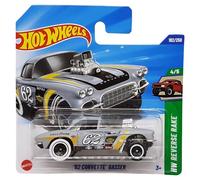 Hot Wheels 62 Corvette Gasser JBB08 HW Reverse Rake 4/5 Carte courte Gris Good Year GM Licence Mattel 2025 1:64