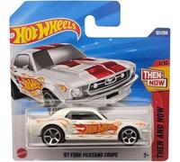 Hot Wheels 67 Ford Mustang Coupé - Then and Now 1/10 - HYY62 - Carte courte - Blanc - Mattel 2025-1:64