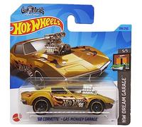 Hot Wheels 68 Corvette - Garage à gaz - HW Dream Garage 5/5 - HKH23 - Carte courte - Or métallisé - Mattel 2023