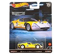 Hot Wheels Die Cast Modello Auto Culture Circuit Legends 1969 Alfa Romeo 33 Jaune Échelle 1:64 7cm HCJ91