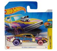 Hot Wheels 70 Dodge Charger R/T - HW Art Cars 4/10 - HTB76 - Carte courte - Style bande dessinée - Mattel 2024-1:64