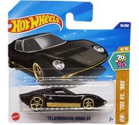 Hot Wheels 71 Lamborghini Miura SV - HW : '70s vs. '90s 6/10 - HYX73 - Carte courte - Noir et or - Mattel 2025-1:64