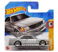 Hot Wheels 89 Mercedes-Benz 560 SEC AMG, HW Turbo 4/5, HKK85, carte courte, argent métallisé, Mattel 2023