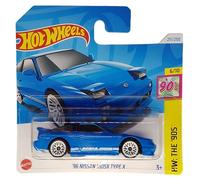 Hot Wheels '96 Nissan 180SX Type X HW : The 90's 6/10 (211/250) HTB08 Bleu 2024 + Protecteur Short Card Frikimonkey
