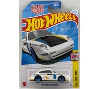 Hot Wheels '96 Porsche Carrera, modèle de voiture moulé sous pression à l'échelle 1:64, blanc avec roues bleues, HW The 90s Series 1/10, 174/250