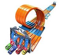 Hot Wheels Accessoires Méga Boite de Course Ultime, coffret de jeu pour petites voitures avec circuits et pistes, Jouet pour enfant, FTH77 G