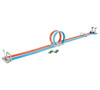 Hot Wheels Action Coffret Piste Double Boucle en Folie, Fourni avec Deux Petites Voitures de Course, Jouet pour Enfant, GFH85 Multicolore