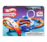 Hot Wheels Coffret Ultra Hots Explosion Propulsion Duel avec 2 véhicules à l’échelle 1/64, course et cascades au coude à coude, 2 lanceurs actionnés par l’enfant, HXR71