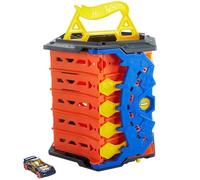 Hot Wheels Action Piste Coffret Transportable à 5 voies, à connecter avec circuit et pistes, voiture incluse, jouet pour enfant, GYX11