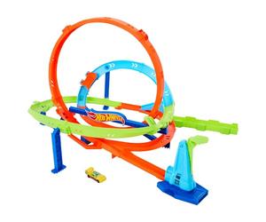 Hot Wheels Action Piste Loop Cyclone Challenge & Voiture en Jouet | Comprend une voiture jouet à l'échelle 1:64, 45,7 cm de haut, 2 façons de jouer et un rangement facile