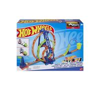Hot Wheels Action Triple Looping Kit avec 1 Piste, 1 Voiture Hot Wheels, 1 Lanceur à Travers 3 loopings, Compatible avec Les Autres Coffrets, Jouet Enfant, Dès 6 Ans, HMX38
