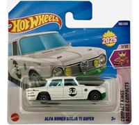 Hot Wheels Alfa Romeo Giulia T1 Super - Compact Kings 7/10 - JBB98 - Carte courte - Blanc - Mattel 2025 - Modèle Alfa Romeo sous licence officielle à l'échelle 1:64