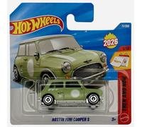 Hot Wheels - Austin Mini Cooper S - JJH39 - Then and Now 1/10 - Carte courte - Vert pastel - Modèle sous licence officielle - Mattel 2026 (71/250) - 1:64