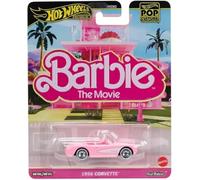 Hot Wheels BARBIE THE MOVIE Die Cast Modèle auto 1956 CORVETTE Cabriolet Rose à partir du film - Echelle 1:64 - longueur 7cm POP CULTURE JBL79