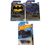 Hot Wheels Batman Batmobile Lot de 3 véhicules moulés sous pression à partir des versions Basic et Premium Basic