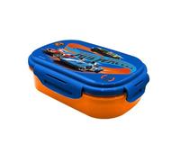 Hot Wheels Boîte à déjeuner rectangulaire avec cuillère-fourchette, 20 cm, anti-fuite, passe au micro-ondes et sans BPA, convient aux enfants de 3 ans et plus