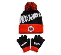 Hot Wheels Bonnet et gants pour garçon, ensemble d'hiver officiel pour garçons, ensemble d'accessoires pour temps froid, 100 % acrylique