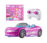 Hot Wheels Cabriolet Radiocommandé Barbie, Voiture décapotable Rose avec télécommande, Peut contenir 2 poupées Barbie, JBH05