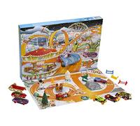 Hot Wheels Calendrier de l’Avent, avec 8 véhicules Hot Wheels sur le thème des fêtes, des accessoires assortis et un tapis de jeu, Jouet Enfant, HCW15