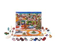 Mattel Hot Wheels Calendrier de l'Avent HKL74 – 8 voitures, 16 accessoires, tapis de jeu