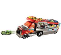 Hot Wheels Camion Transporteur de Petites Voitures et Lanceur, pour Transporter Jusque 14 Petites Voitures, Jouet pour Enfant, CDJ19 Exclusivité sur Amazon