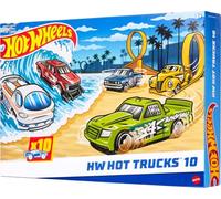 Hot Wheels Coffret de 10 utilitaires à l’échelle 1/64 (Modèle aléatoire), avec pick-ups et camionnettes, modèles modernes et rétro, HYM97