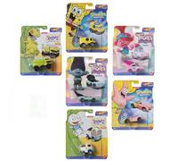 Hot Wheels Caractères de divertissement avec Bob l'éponge, Trolls et Razmoket Lot complet de 6 véhicules moulés sous pression de HHB74-956P Release