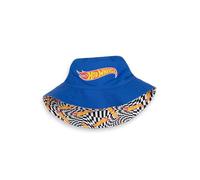 Hot Wheels Chapeau bob réversible pour garçons | Chapeau Multi-Motifs Bleu et à Carreaux avec Logo Protection Solaire légère | Chapeaux d'extérieur pour Enfants