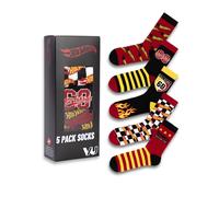 Hot Wheels Checkerboard and Flames Homme 41-45 EU Chaussettes mollet Lot de 5