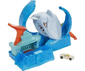 Hot Wheels City Color Shifter Robot Requin en Folie, Coffret de Jeu avec Voiture Qui Change de Couleur, Jouet pour Enfant, GJL12, Multicolore
