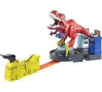 Hot Wheels City T-Rex en Furie, Coffret de Jeu pour Petites Voitures à connecter avec Circuit et Pistes, Jouet pour Enfant, GFH88 Multicolore Taille Unique