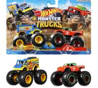 Hot Wheels - Coffret 2 véhicules Monster Truck Double Démolition - Petites Voitures - 3 ans et + FYJ64