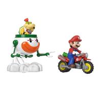 Hot Wheels Coffret 2 véhicules Super Mario Galaxy, Mario à Moto et Bowser Jr. Exclusif dans Son Clown Car à l’échelle 1/64, JMG35
