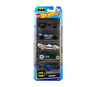 Hot Wheels Coffret 5 véhicules Batman, Jouet pour Enfant de Petites Voitures Miniatures, GGD32