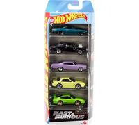 Hot Wheels Coffret 5 Véhicules Fast & Furious, 5 véhicules à l’échelle 1/64 inspirés de la franchise et vus dans les films Fast & Furious, JDR19