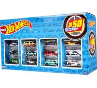 Hot Wheels Coffret 50 véhicules, Jouet pour Enfant de Petites Voitures Miniatures, modèle aléatoire, CGN22