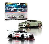 Hot Wheels Coffret Car Culture Premium 2 véhicules, assortiments Uniques à l’échelle 1/64, pneus Real Riders, châssis métal/métal, Jouet pour collectionneurs, JBL05