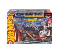 Hot Wheels Coffret Circuit Course F1, coffret circuit de course avec véhicules McLaren Formula 1 Team, Oracle Red Bull Racing et Atlassian Williams Racing à l’échelle 1/64, JNN32