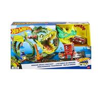 Hot Wheels Coffret City La Fureur Du Dragon Modulable Avec 1 Voiture Incluse, Jeu À 360 Degrés, Possibilité De Connecter Aux Autres Coffrets, Jouet Enfant, A Partir De 3 Ans, HJV70