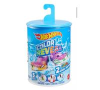Hot Wheels Coffret Color Reveal avec 2 véhicules Surprises Dont la carrosserie Change d’Apparence dans l’Eau Chaude et Froide, fût d’Immersion, Jouet Enfant, Dès 3 Ans, HGP84