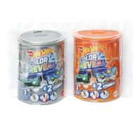 Hot Wheels Coffret Color Reveal avec 2 véhicules Surprises Dont la carrosserie Change d’Apparence dans l’Eau Chaude et Froide, fût d’Immersion, Jouet Enfant, Dès 3 Ans, HGP84