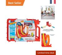 Hot Wheels Coffret Construction Circuit Petite Voiture Cascades Bidon D’Essence